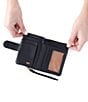 Color:Black - Image 3 - Fern Leather Bifold Wallet