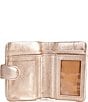 Color:Pink Gold Metallic - Image 3 - Fern Leather Pink Gold Metallic Bifold Wallet