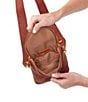 HOBO Fern Leather Stitch Strap Crossbody Bag, Color:Rust - Image 3