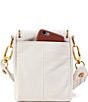 Color:White - Image 2 - Fern Leather Stitch Strap Crossbody Bag