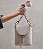 Color:White - Image 5 - Fern Leather Stitch Strap Crossbody Bag