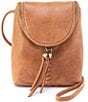 Color:Whiskey - Image 1 - Fern Stitched Leather Crossbody Bag