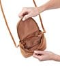 Color:Whiskey - Image 3 - Fern Stitched Leather Crossbody Bag