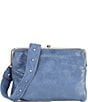 Color:Azure - Image 1 - Lauren Azure Studded Strap Leather Crossbody Bag
