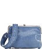 Color:Azure - Image 2 - Lauren Azure Studded Strap Leather Crossbody Bag