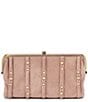 HOBO Lauren Pleated Leather Studded Clutch Wallet, Color:Hazel - Image 1
