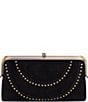 HOBO Lauren Studded Suede Clutch Wallet, Color:Black - Image 1