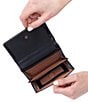 Color:Black - Image 3 - Lumen Medium Solid Leather Bifold Wallet