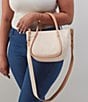 HOBO Margot Contrast Trim Satchel Bag, Color:Cream - Image 5