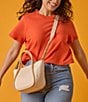 HOBO Margot Contrast Trim Satchel Bag, Color:Cream - Image 6