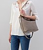 Color:Graphite - Image 4 - Pier Convertible Leather Hobo Bag