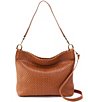 Color:Wheat - Image 1 - Pier Convertible Woven Leather Hobo Crossbody Bag