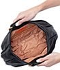 Color:Black - Image 3 - Sheila Hard Ring Leather Crossbody Satchel Bag