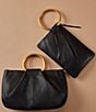 Color:Black - Image 6 - Sheila Hard Ring Leather Crossbody Satchel Bag