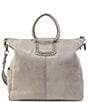 Color:Granite Grey - Image 2 - Sheila Leather Ring Handle Convertible Crossbody Bag