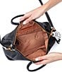 Color:Black - Image 3 - Sheila Medium Leather Crossbody Satchel Bag