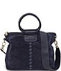 HOBO Sheila Suede Leather Medium Satchel, Color:Navy - Image 1