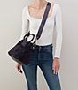 HOBO Sheila Suede Leather Medium Satchel, Color:Navy - Image 4