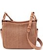 Color:Sepia - Image 1 - Sheila Woven Leather Crossbody Satchel Bag