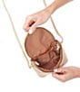 Color:Gold Leaf - Image 3 - Specialty Hide Collection Fern Leather Gold Tone Crossbody Bag