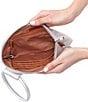 Color:Silver - Image 3 - Specialty Hide Collection Sable Leather Wristlet