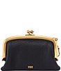 Color:Black - Image 2 - Velvet Hide Collection Cheer Leather Clasp Pouch