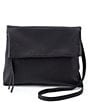 Color:Black - Image 1 - Velvet Hide Collection Draft Leather Crossbody Bag