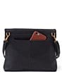 Color:Black - Image 2 - Velvet Hide Collection Draft Leather Crossbody Bag