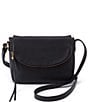 Color:Black - Image 1 - Velvet Hide Collection Fern Leather Messenger Crossbody Bag