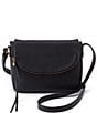 HOBO Velvet Hide Collection Fern Leather Messenger Crossbody Bag, Color:Black - Image 1