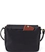 Color:Black - Image 2 - Velvet Hide Collection Fern Leather Messenger Crossbody Bag