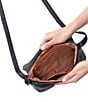 HOBO Velvet Hide Collection Fern Leather Messenger Crossbody Bag, Color:Black - Image 3