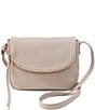 Color:Taupe - Image 1 - Velvet Hide Collection Fern Leather Messenger Crossbody Bag