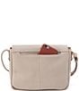 Color:Taupe - Image 2 - Velvet Hide Collection Fern Leather Messenger Crossbody Bag