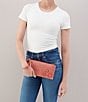 HOBO Wild Rose Woven Straw Vida Wristlet - Image 4