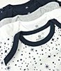 Color:Twinkle Star Navy - Image 3 - Baby Clothing - Baby Boys Newborn - 12 Months Long Sleeve Organic Cotton Bodysuit 5-Pack