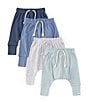 Color:Blue - Image 1 - Baby Boys Newborn-24 Months Pull-On Pants 4-Pack Set