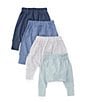 Color:Blue - Image 2 - Baby Boys Newborn-24 Months Pull-On Pants 4-Pack Set