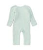 Color:Sage - Image 2 - Baby Clothing Baby Boys Newborn-12 Months Matelasse Organic Side Snap Coverall