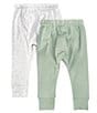 Color:Sage - Image 2 - Baby Clothing Baby Boys Newborn-12 Months Organic Cotton Honest Pant 2-Pack