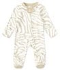 Color:Brown - Image 1 - Baby Clothing Baby Boys Newborn-24 Months Round Neck Long Sleeve Snug Fit Footie Pajama Set