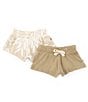 Color:Brown - Image 1 - Baby Girls 3-24 Months Pull-On Cargo Shorts 2-Pack Set