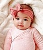 Color:Strawberry Cream - Image 3 - Baby clothing - Baby Girls Newborn - 12 Months Organic Matelasse Side Snap Coverall