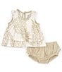 Color:Brown - Image 1 - Baby Girls Newborn-24 Months Layered Top & Bloomer Set