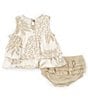 Color:Brown - Image 2 - Baby Girls Newborn-24 Months Layered Top & Bloomer Set