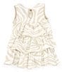Color:Brown - Image 2 - Baby Girls Newborn-24 Months Zebra Print Strappy Tiered Round Neck Dress