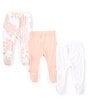 Color:Pink - Image 2 - Baby Girls Newborn-9 Months Pull-On Pants 3-Pack Set