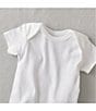 Color:Bright White - Image 2 - Baby Clothing - Baby Newborn - 12 Months Short Sleeve Organic Cotton Bodysuit 5-Pack