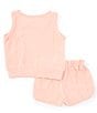 Color:Pink - Image 2 - Baby Newborn-24 Months Terry Tank Top & Shorts Set