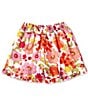 Color:Orchid/Mauve - Image 2 - Big Girls 7-16 Floral Printed Ruffle Hem Pull-On Shorts